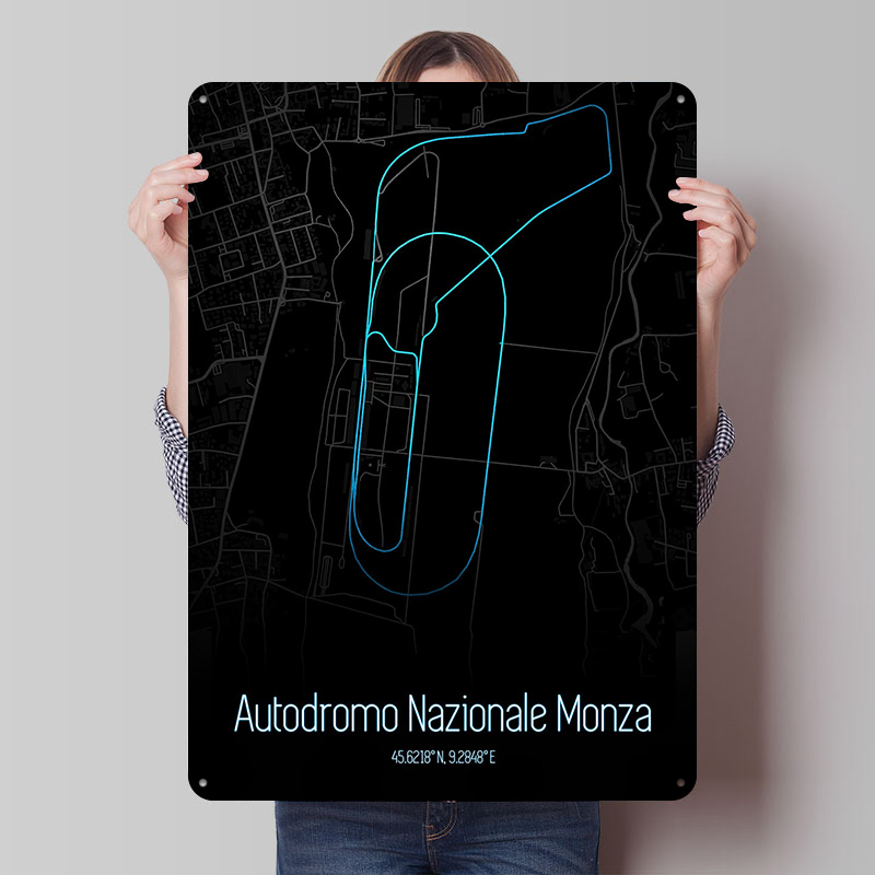 Custom Map Poster - Металлический постер с картой трассы Monza,