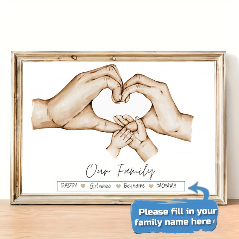 Personalized Name Box - Персонализированный семейный постер на заказ, имя,