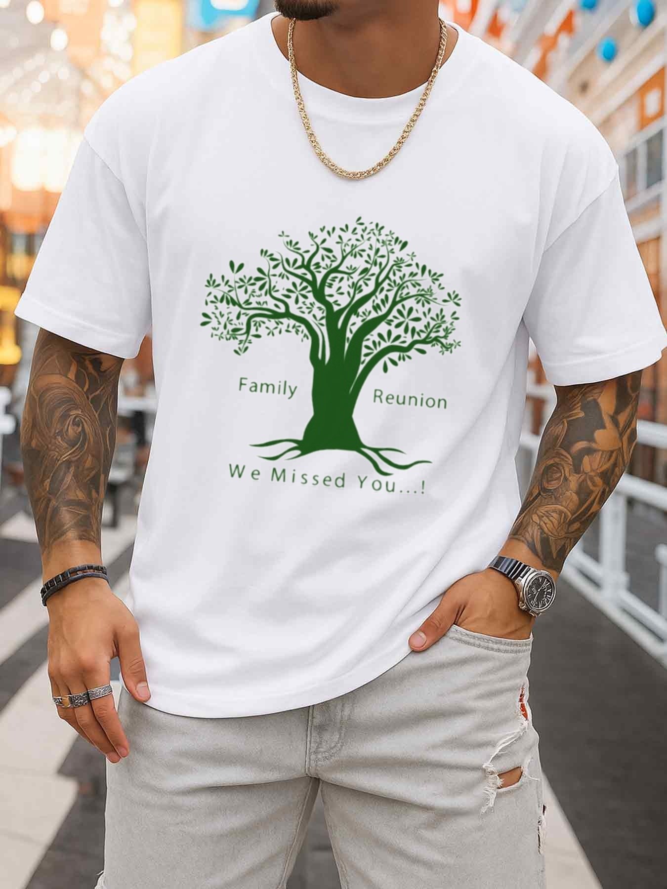 Family Tree Print - Мужская футболка с круглым вырезом и