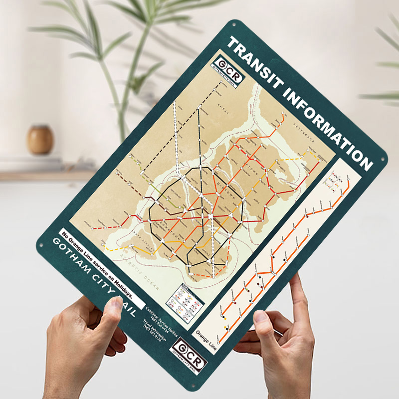 Карта города Готэма, печатный  – обзор и цена Custom Map Poster