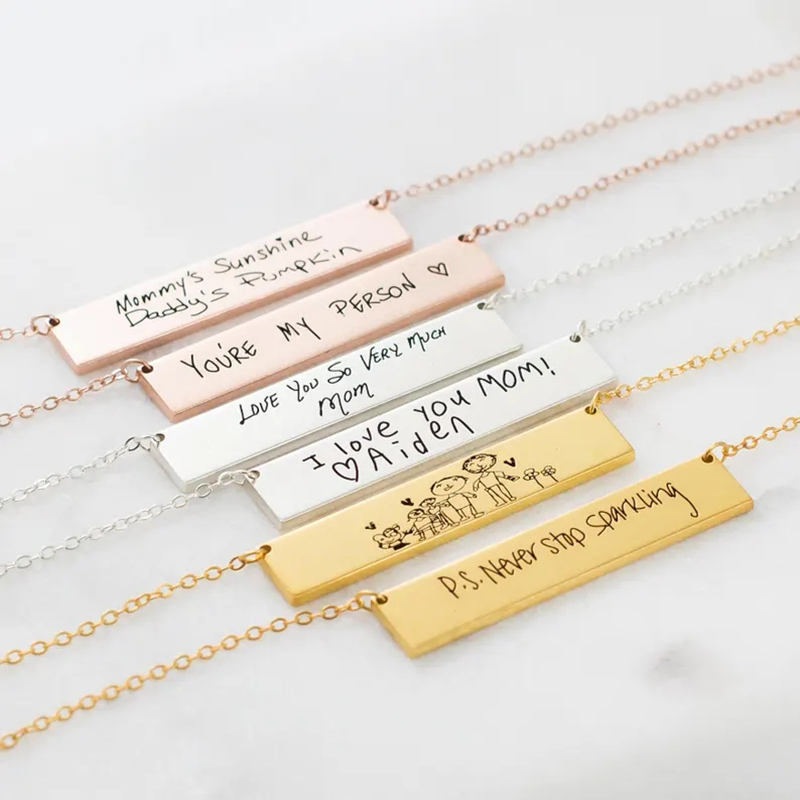 Ожерелье с подвеской из нержав – обзор и цена Handwriting Necklace Bar